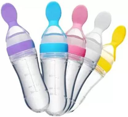ANGEL DEEVA Baby Food Feeding Bottle with spoon - 90 ml
