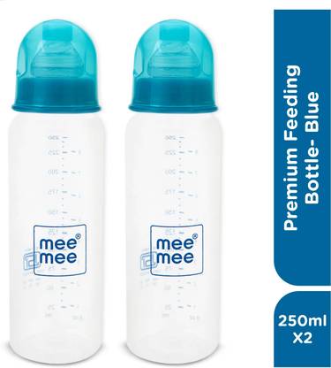 MeeMee Eazy Flo Premium Baby Feeding Bottle (Blue, 250 ml) Pack of 2 - 500 ml