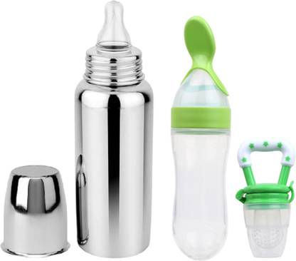 ORILACE Baby feeding bottle with silicone spoon bottle & feeder 0 to 2 years BPA free - 250 ml