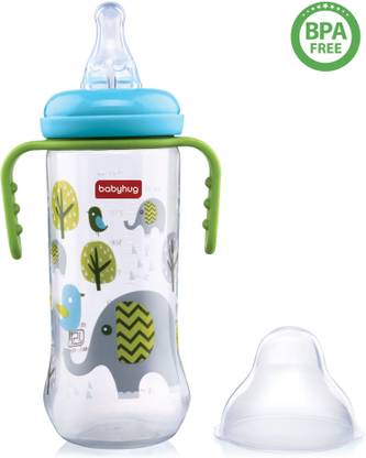 babyhug Anti- Colic Sterilizable Feeding Bottle With Handle Blue Green - 250 ml - 250 ml