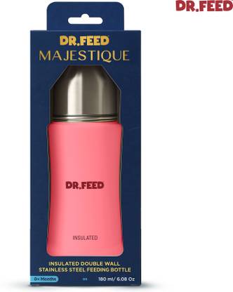 Adore Dr.Feed Majestique Insulated Steel Feeding Bottle with Anti-Colic Teat- D4 - 180 ml