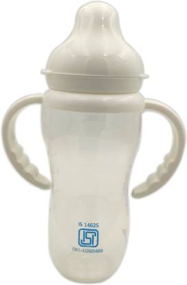 KhuHap Baby Milk Feeding Bottle with Handle Diamond Shape, Slim Neck BPA Free, 8 Oz - 250 ml