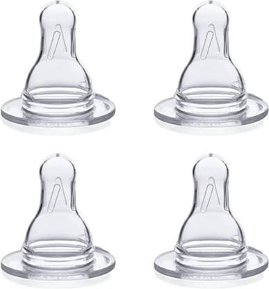 PGD Baby Feeding Bottles Silicone Nipples Standard Flow (Pack of 4) - 40 ml