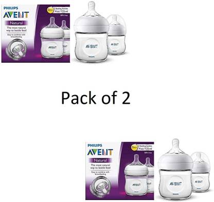 PHILIPS Avent Natural Twin Pack Feeding Bottle (Pack of 2) - 125 ml