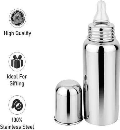 ननी टूनी Stainless Steel New Born Baby Feeding Bottle 290ml for Milk / Water Feeding - 290 ml