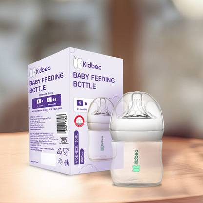 KIdbea Natural Milk Feeding Bottle, BPA-Free, Soft Nipple, Anti-Colic Design, - 150 ml