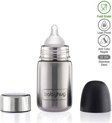 babyhug Steel Feeding Bottle Sterilizable - 320ml ( Stainless Steel ) - 320 ml