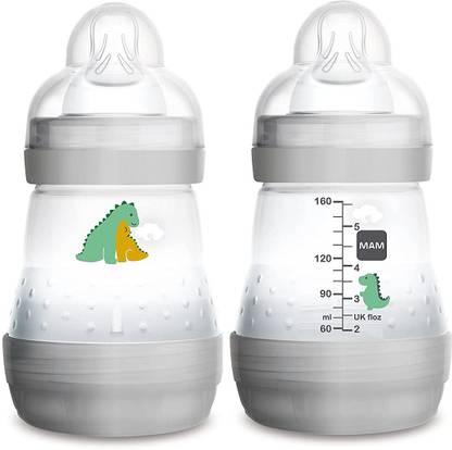 Mam Easy Start Anti-Colic Newborn Essentials, Slow Flow Bottles with Silicone Nipple - 160 ml