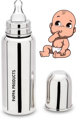 Pappa Baby Feeding Bottle 300ml Regular Design Steel Feeding Bottle - 300 ml