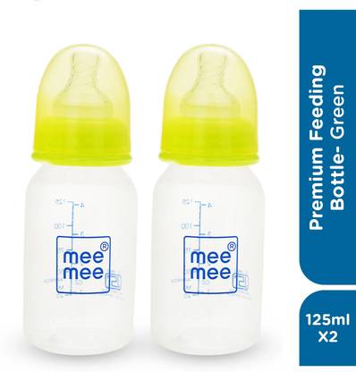 MeeMee Eazy Flo Premium baby Feeding Bottle (Green, 125 ml- Pack of 2) - 125 ml