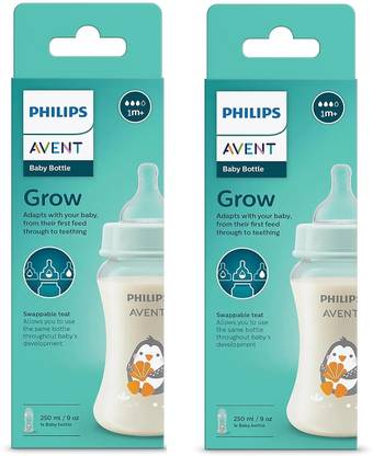 Philips Avent 1M+ Grow Baby Feeding Bottle Pack of 2 - 250 ml