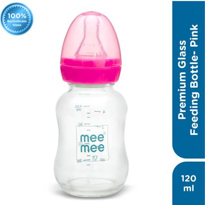 MeeMee Premium Glass Feeding Bottle - 120 ml