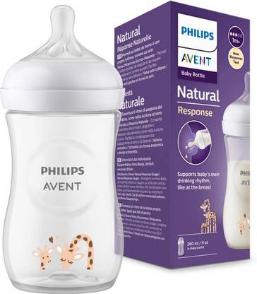 Philips Avent Natural Response Baby Bottle SCY903/66 | 1m+ age | Giraffe | BPA free - 260 ml