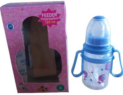 Moon Baby Feeding Bottle, Sipper with Handle, Anti-Colic Nipple & Hard Spout - 125 ml
