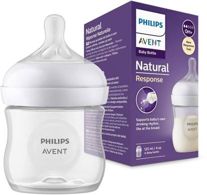 Philips Avent Natural Response Baby Bottle SCY900/01 | 0m+ age | BPA free | Pack of 1 - 125 ml
