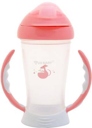 The Cheeky Kidzz Baby Feeding Silicone Straw Sipper Water Milk Liquids With Handles Feeder Bottle - 200 ml