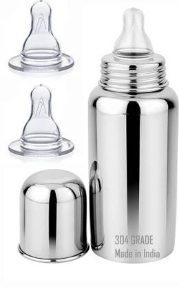 MISSIPPI 350 ml 304 Grade New Born Baby Feeding Bottle with 2 extra Anticolic Teat - 350