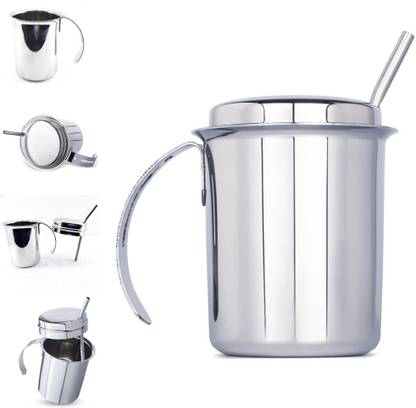 PGD Baby Sippy Cup Glass Sipper for Kids single Handle, Removable lid with Straw - 220 ml