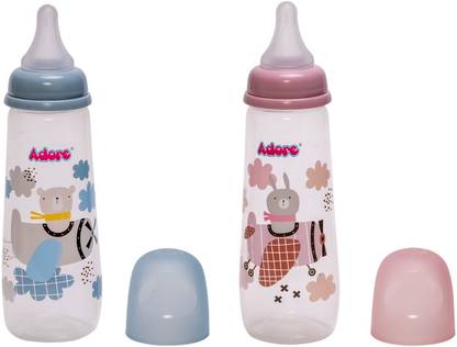 Adore Holland 2 Stage Narrow Neck Feeding Bottle with Anti Colic Teat-Dual Combo - 250 ml