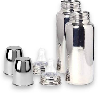 RB Point Stainless Steel Baby Feeding Bottle No Leakage (240ML, 2-Piece) - 240 ml