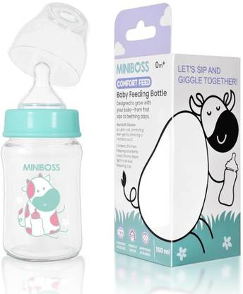 Miniboss Baby Feeding Bottle - Pack 0f 2 BPA-Free Anti-Colic Wide (0+ M) - 150 ml