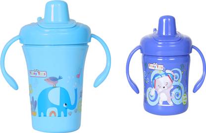 TINNY TOTS Premium Baby Sippy Cup Learning Sippers Feeding Bottles Unbreakable Feeders - 250 ml
