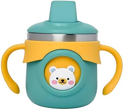 KIDS BASIC Baby Sipper Bottle Leak-Proof, BPA-Free, Soft Silicone Spout, Ergonomic Handles - 260 ml