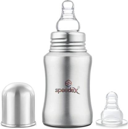 SPEEDEX Grade 304 Stainless Steel Baby Feeding Bottle Steel Feeding Bottle for Milk and Baby Drinks Zero Percent Plastic No Leakage with Internal ML Marking (150 ml) - 150 ml