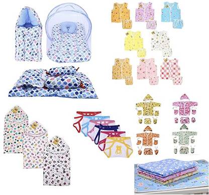 Fareto 56 in 1 New Born Baby Complete Daily Items Combo(0-6 Months)