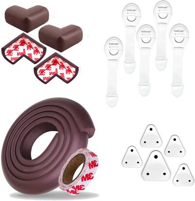 KidDough Baby Safety Kit-2 Mtrs Edge + 4 Guards + 5 Safety Locks + 6 Socket Guards