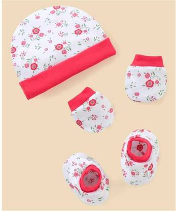 MEEOWMEE New Born Baby Infant Soft Cotton Mitten Sets with Cap and Booties