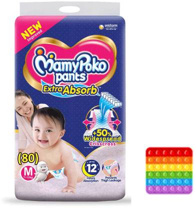MamyPoko Diaper Medium with Popit - (80)