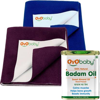Oyo Baby Gift Set For New Born Baby (1 Baby Badam rogan oil And 2 Baby Dry Sheet)