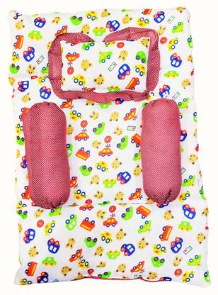 Jm collections Cotton Baby Bed Sized Bedding Set (Baby Brown, 1 Mattress, 1 Pillow,2 Bolsters)