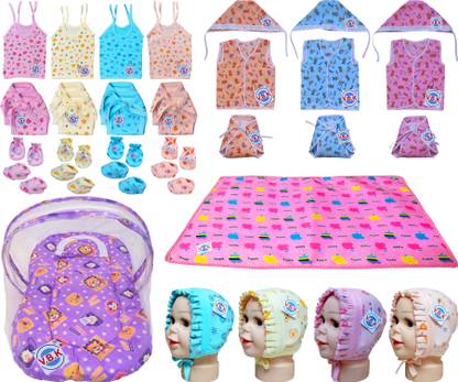 V.B.K Baby Clothes / Baby Gift Set With Bedding Set With Mosquito Net, 0 to 6 Months