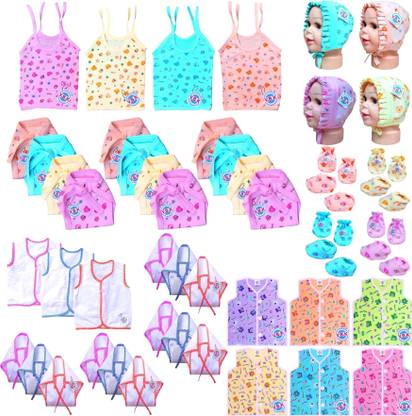 V.B.K New Born Baby Dress / New Born Baby Clothes Set With Jabla, Nappy, 0 to 6 Months