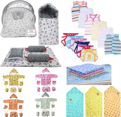 Fareto 45 in 1 New Born Baby Complete Daily Items Combo(0-6 Months)