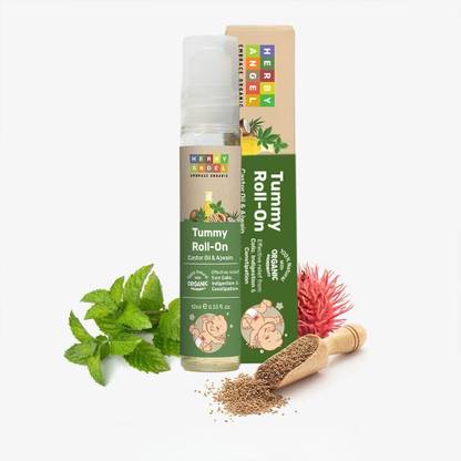 HERBY ANGEL Tummy Roll On for Quick Relief from Colic & Indigestion w/ Hing, Ajwain