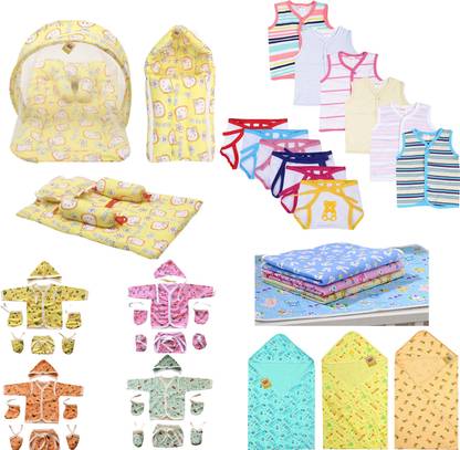 Fareto 45 in 1 New Born Baby Complete Daily Items Combo(0-3 Months)