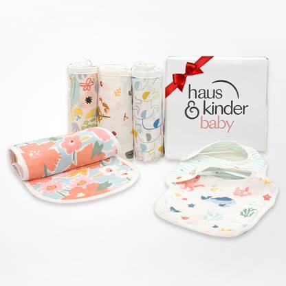 haus & kinder Baby Gift Set 100% Cotton, Pack of 6 (Cobalt collection)