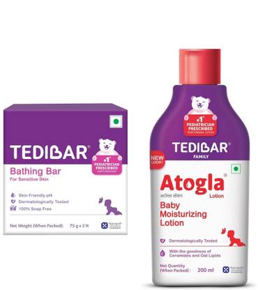 Tedibar Baby Bathing Bar Each (75gx2) and Baby Lotion 200ml
