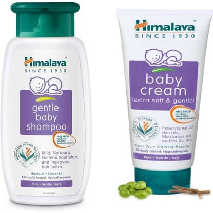 HIMALAYA Baby Cream 100ml & Baby Shampoo 200ml Combo
