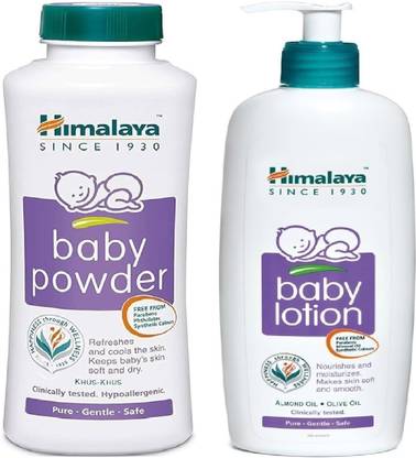 HIMALAYA Baby Powder 400g & Baby Lotion 400ml - Combo of 2