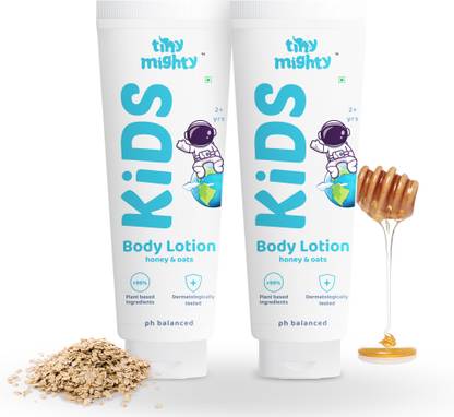 tiny mighty Kids Lotion (200 ml Each*2), For Sensitive Skin, With Honey, Oats & Aloe Vera