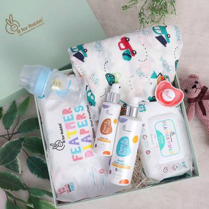 R for Rabbit Baby Shower Gift Box with Baby Care Essentials | Gift Set for Babies 0-3 Years