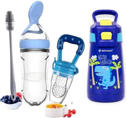 CHILD CHIC Premium Stainless Steel Spout Sipper&Food Feeder & Cleaning Brush