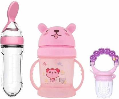 CHILD CHIC Feeding Combo Of 300 ML Sipper ,Spoon Feeder & Rattle Fruit Feeder