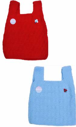 Profecto Hand Knitted Woollen Vest/Sweater for Baby Girl/ Baby Boy (0-4) months