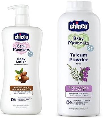 Chicco New Born Baby Talcum Powder 300 Gm & Body Lotion (Combo)