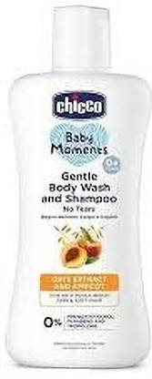 Chicco Baby Moments Gentle Body Wash and Shampoo for Tear-Free Bath time (200ml)